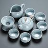 Naijiang Ceramic Ru Kiln Kung Fu Tea Set with Tray