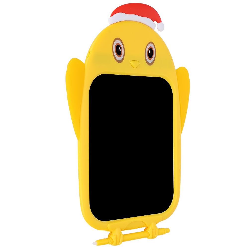 LCD Writing Tablet Christmas Hat Cartoon Owl Shape Children Yellow Drawing Graffiti Board