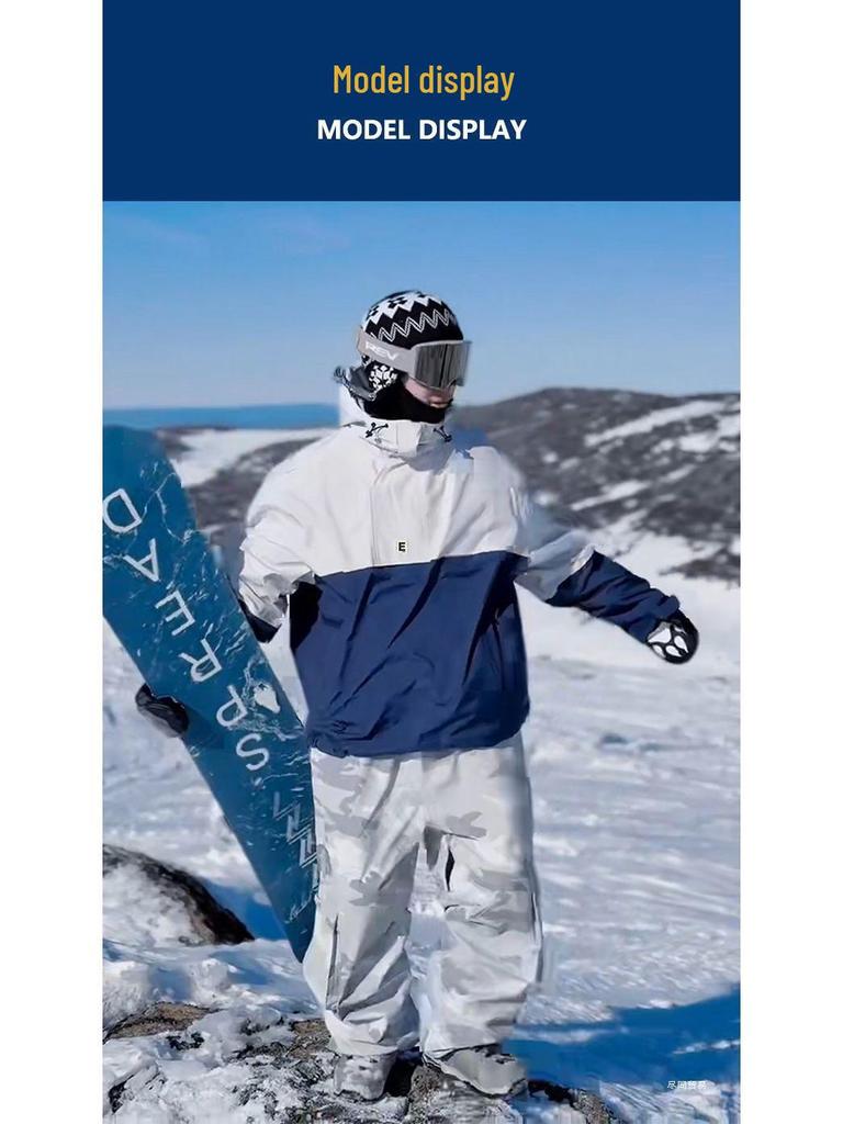 Northeast Outdoor Unisex Velvet Ski Suit: Windproof, Waterproof, Wear-Resistant, Warm Winter Snowsuit