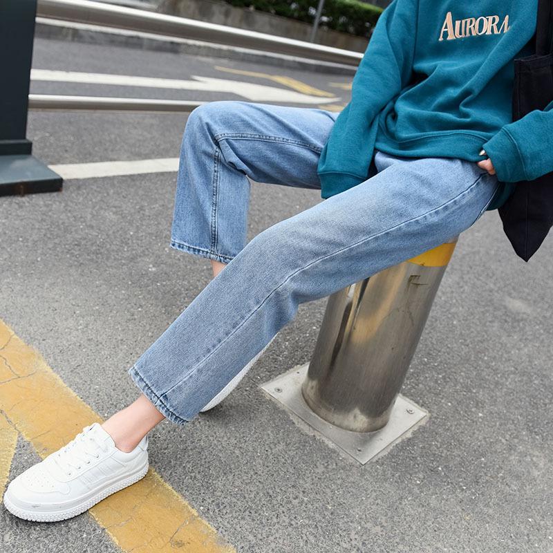2025 Loose High-Waisted Straight-Leg Jeans for Women, Korean Style, Slimming, Plus Size, Student BF Style