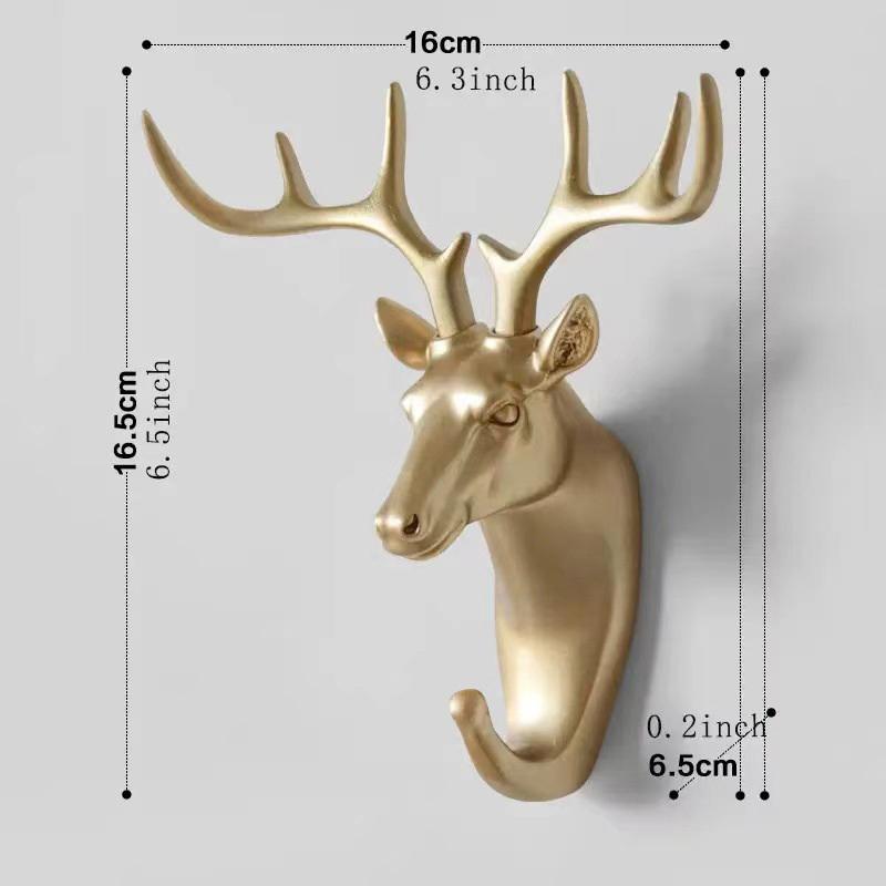 Wall Hanging Hook Vintage Deer Head Animal For Hanging Clothes Hat Scarf Key Deer Horns Hanger Rack Wall Decoration
