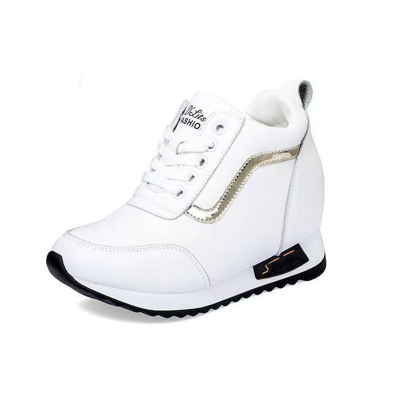 

Inner height-increasing women s shoes 2025 new spring and autumn Korean version of little white shoes slope heel sports and leisure shoes women 35 белый