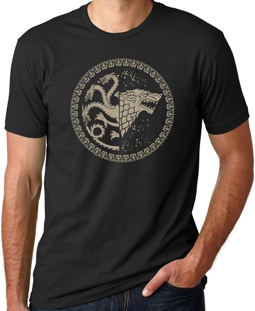 Men s and Women s T-shirts GOT Stark Targaryen Black Shirt XXXL