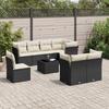 VidaXL Garden Lounge Set 9 Pcs with Cushions Black Braided Resin 3217936