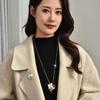 2023 Autumn And Winter Necklace Flower Zircon One Two Wear Long Sweater Chain Fashion Temperament Luxury