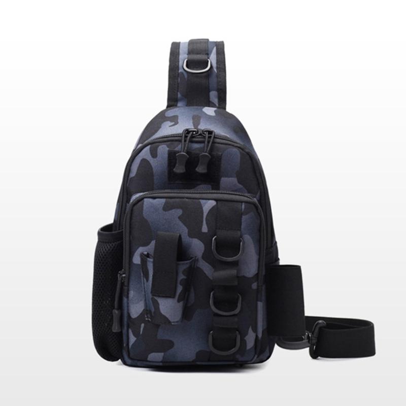 Fishing Tackle Storage Shoulder Bag Outdoor Fishing Shoulder Pack Comfortable Fishing Gear Carrying Bag with Rod Stand