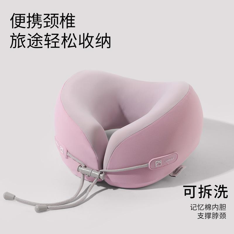 

Travel U-shaped pillow Portable memory cotton neck pillow Aircraft high-speed rail cervical spine pillow Single pillow лавандовий