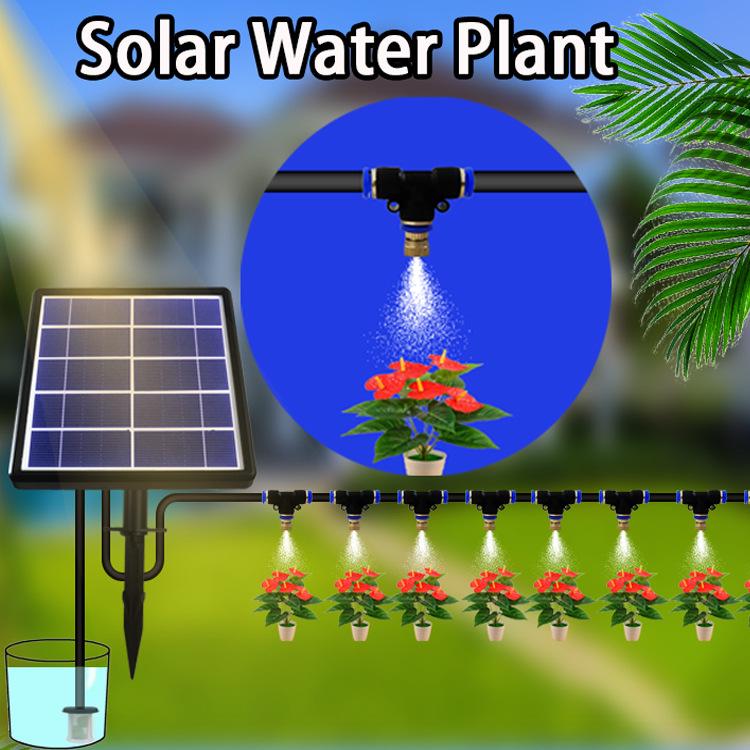 Solar-Powered Smart Watering Kit: Automatic Timer & Self-Watering Sprinkler for Plants