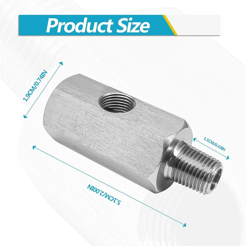 Stainless Steel Oil Pressure Sensor Adapter, With 1/8 NPT Tee Oil Pressure Gauge Fitting Turbo Supply Feed Line Connector for Turbo Supply Feed
