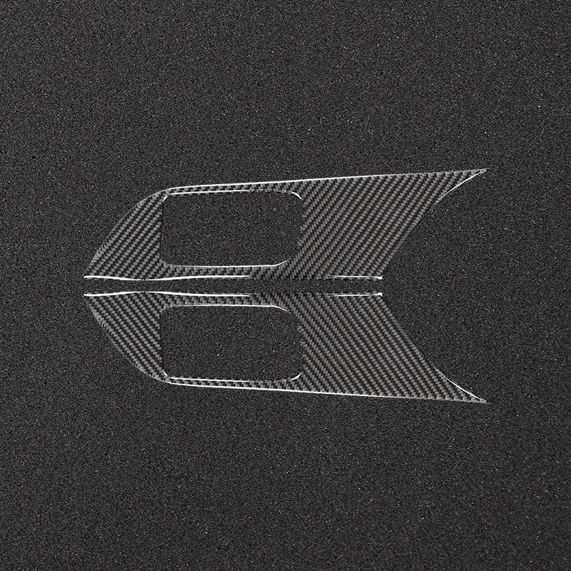 For Mitsubishi Lancer EVO 2008-2015 Carbon Fiber Rear Door Control Panel Sticker Handle Modified Trim Accessories Plastic