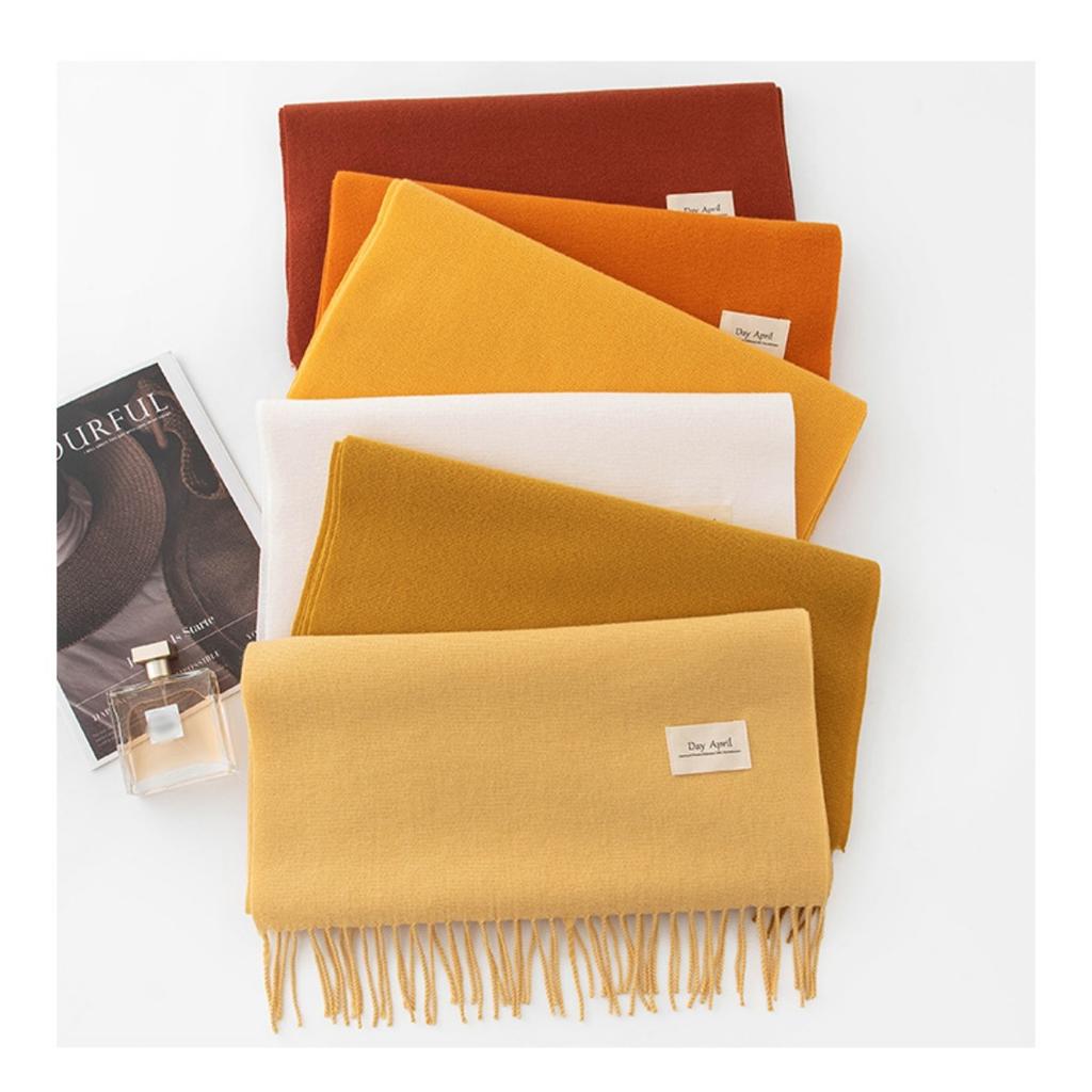 Solid Color, Maillard, Scarf, Ladies', Scarf, Warm Shawl Sunshade and Dust Prevention