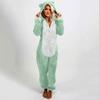 Women's Fashion Fleece-Lined Thickened Fleece Hooded Pyjamas With Zip-Up Onesie