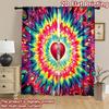 2D Flat Printing 2pcs Drapes Colorful Heart Tie Dye Digital Printed Polyester Drapes Festive Curtains Perfect for Yard & Garden