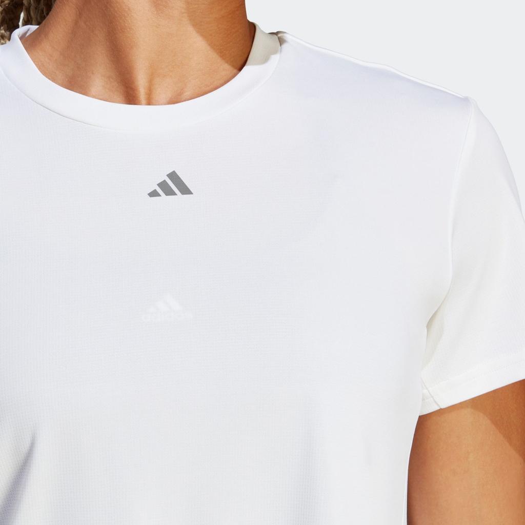 adidas HIIT T Shirts Women's White Crew Neck Moderate Straight Fit II3248