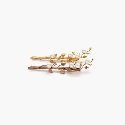Jlauren 01H0005 Gold Bronze Perle Haarspange