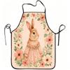 One Cute Bunny Apron with a Floral Design, Made from Durable And Easy-To-Clean Polyester, Featuring an Adjustable Waistband, Perfect for Cooking In Th