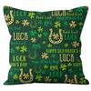 Home Cushion Cover St. Patrick's Day Pillowcase Four-leaf Clover Plaid Sofa Cushion Cover