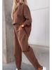 2024 European and American Casual Fashion Solid Color Women's Two-Piece Sports Set