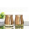Rose Gold Finish - Bell Bottom Glass Jars for Sugar,Cereal, Spices, Pulses and other Kitchen Storage 880ml, Set of 2