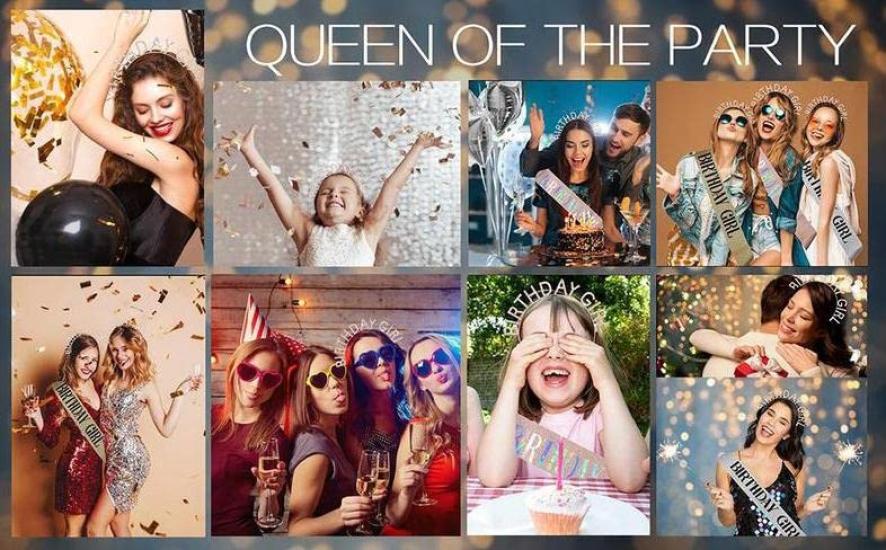 Funkelndes Geburtstags-Stirnband für Geburtstagsfeiern und Partys (Multicolor)