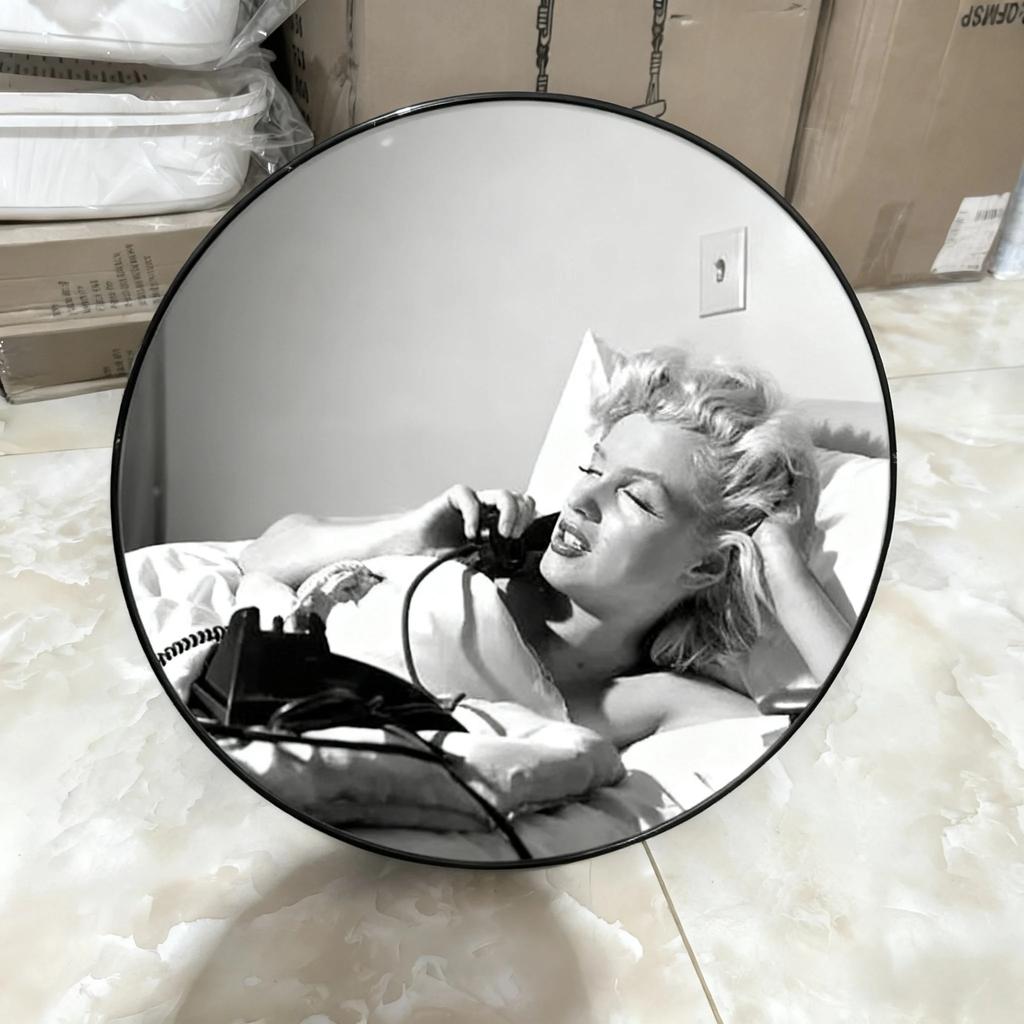 Black & White Classic Round Frame Photo - Quality Printed Portrait a Nice Home Decor Ideal for Bedroom Beauty Room & Home Use