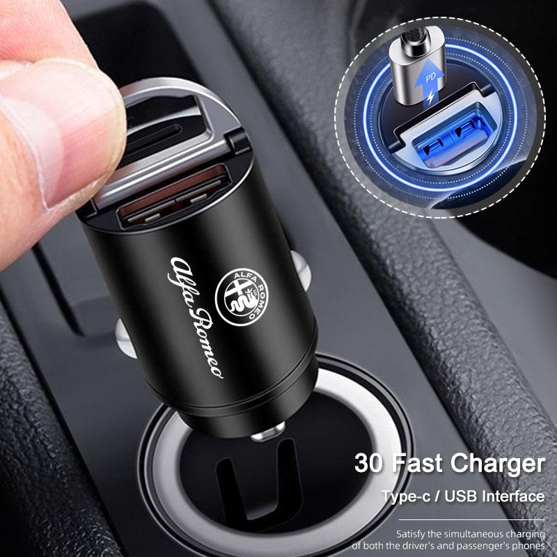 PWBLX1 Car Mini Charger USB Type-C Fast Charging Adapter Accessories For Alfa Romeo 147 Giulia MiTo 156 159 Stelvio 4C Giulietta Disco