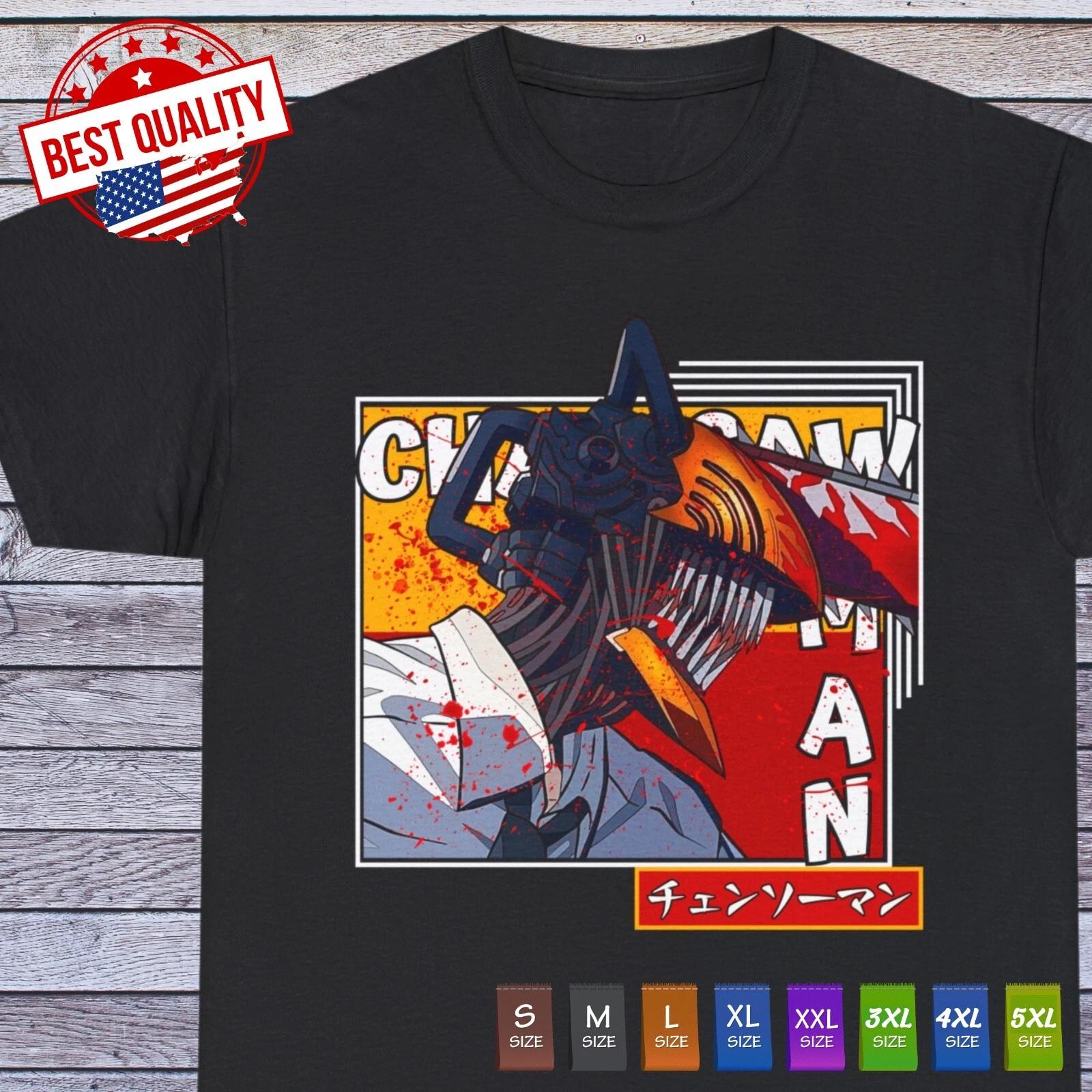 

Chainsaw Man T Shirt Denji Anime Clothing Manga Japanese Makima Power S