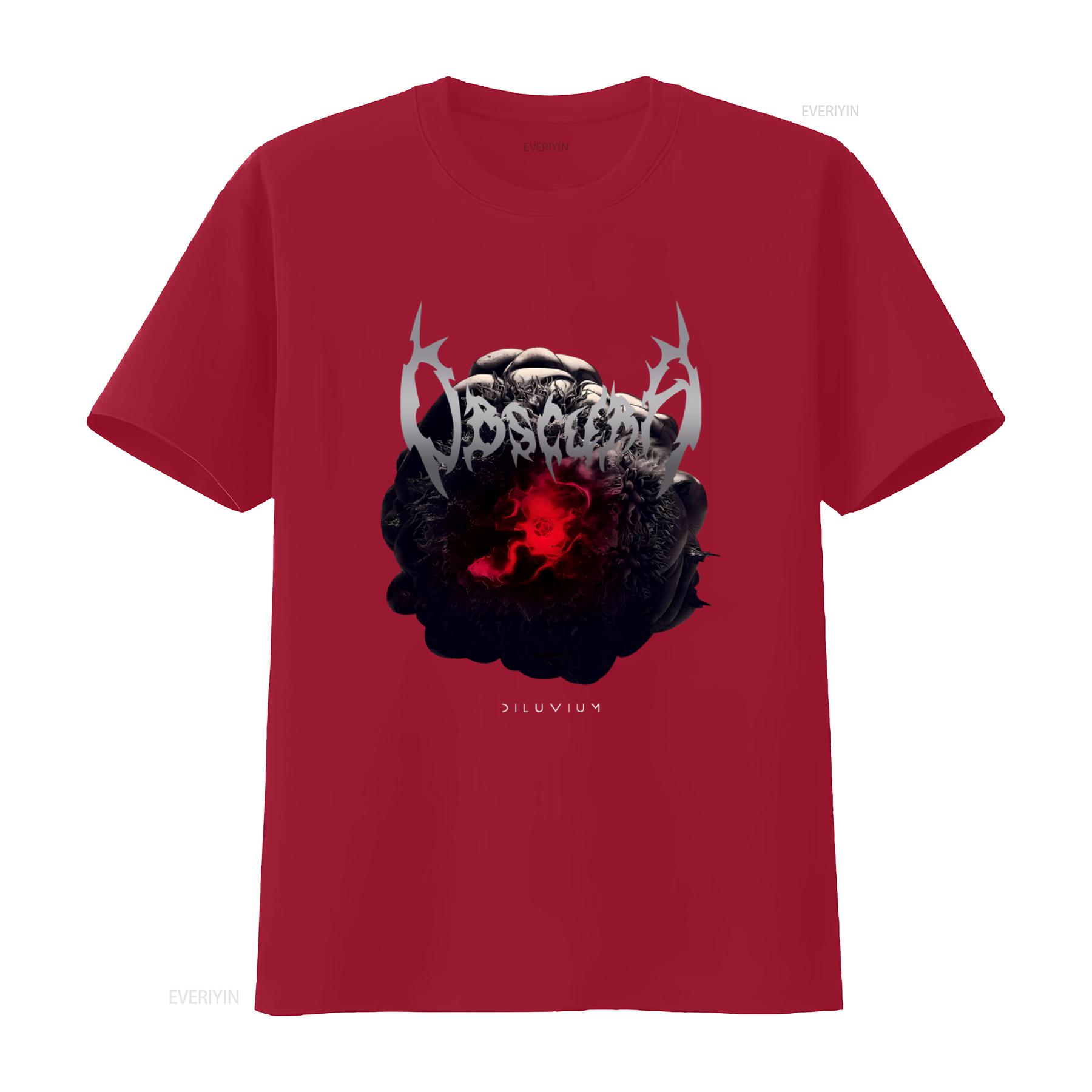 OBSCURA Diluvium Band T Shirt Unique Dark Art Design for Metal Fans vintage Washed homme designer clothes Top For Everyday Wear S