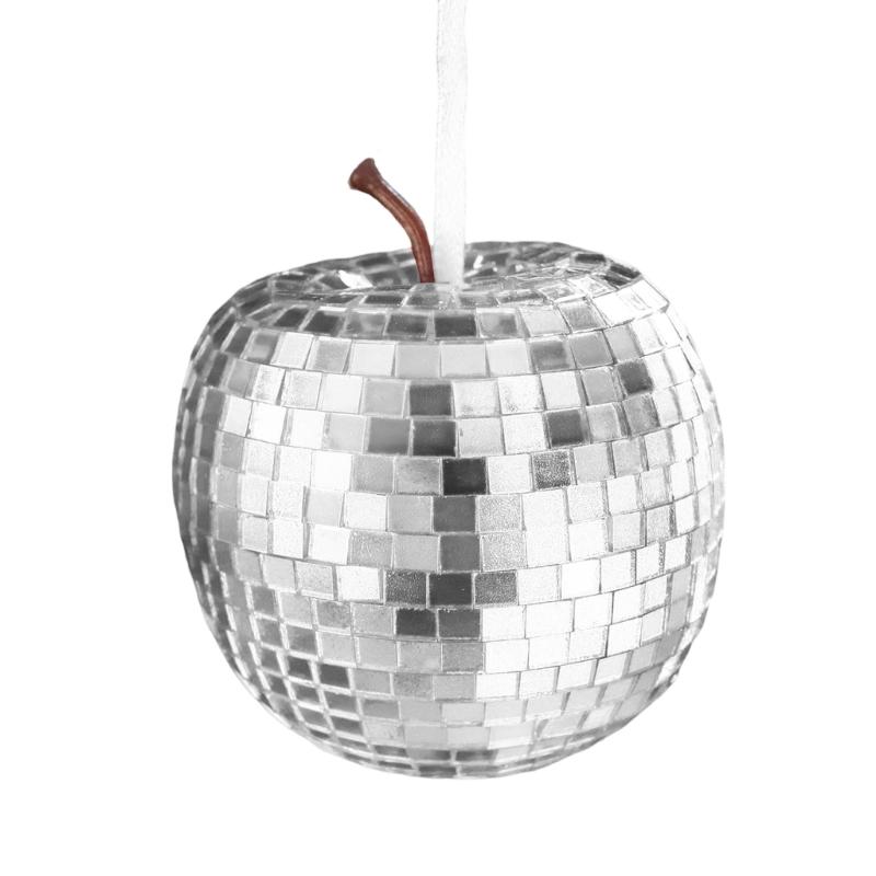 Glass Apples Shape Christmas Ornament Christmas Tree Ornament Christmas Tree Decorations Gift for Girl Women Family серебряный