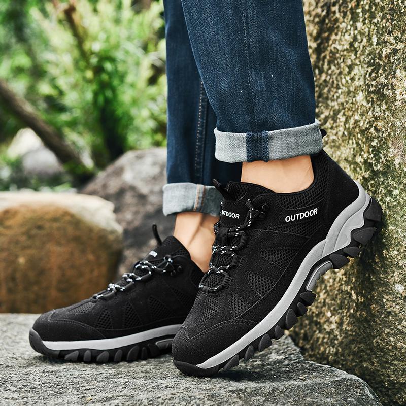 Mesh Couple's Hiking Shoes Women Anti-slip Casual Sports Shoes Men's Outdoor Sneakers for Trekking Climbing Wear-resistant Breathable