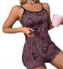 Women's Pajamas Valentine's Day Gift For Her Purple Hearts Two-Piece S