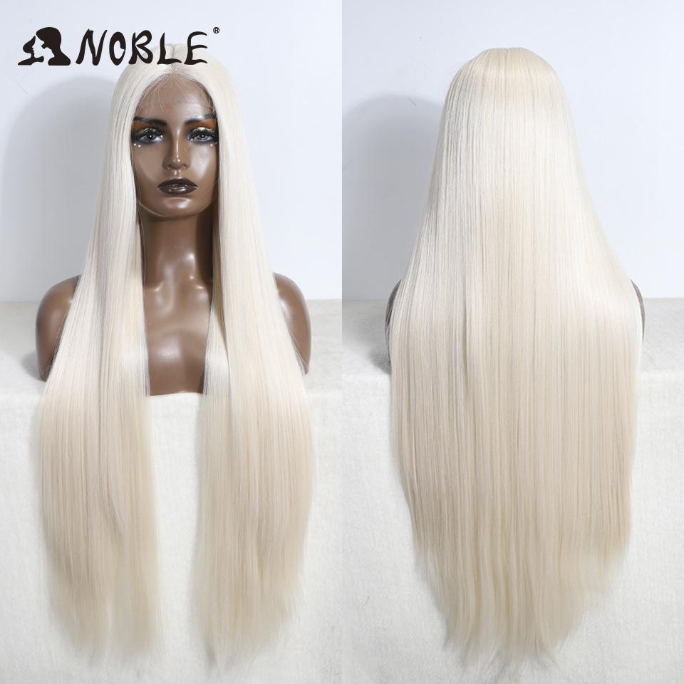 Noble Lace Wigs For Women Long Straight Synthetic Lace WIg 36 Inch Ombre Blonde Lace Wig Cosplay Blonde Wig Synthetic Lace Wig