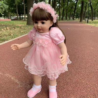 BZDOLL Can Stand Cloth Body Silicone Reborn Toddler Baby Doll For Girl 65 CM Dress Up Princess Like Alive Child Birthday Gift