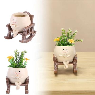 Cute Resin Planter Small Succulent Pot Cartoon Shaped Plant Pot For Plants Flower Cactus Plants Not Included