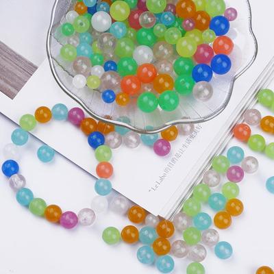 Contas Acrílicas Luminosas Soltas de Cores Misturadas Aleatórias de 6-12mm para Fazer DIY Colar Pulseira