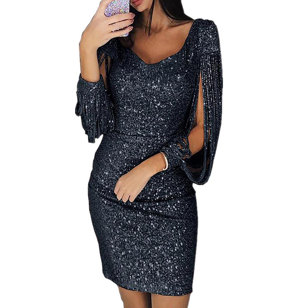 Women Fashion Sexy Solid Color Leeveless Short Sleeve Dress