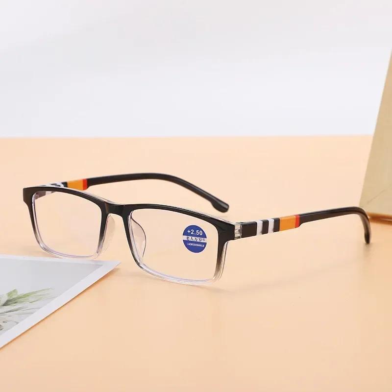 New Fashion Anti Blue Light Reading Glasses with Spring Legs Men Women High-definition Far Sighted Eyeglasses Plus Diopter +2.5