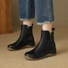 2024 New Autumn Winter British Style Platform Women's Boots Casual Simple Side Zipper Round Toe Wedge Ankle Boots