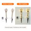2 Pack Halloween Skeleton Arm Stake Light With 48 LEDs 5FT String Lights Battery Powered Realistic Looking Skeleton