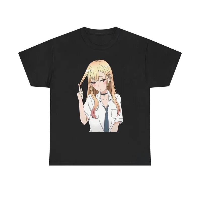 My Dress-Up Darling Marin Kitagawa School Uniform T-Shirt, Unisex Anime Fan Streetwear Tee, 100% Cotton Casual Short Sleeve Top