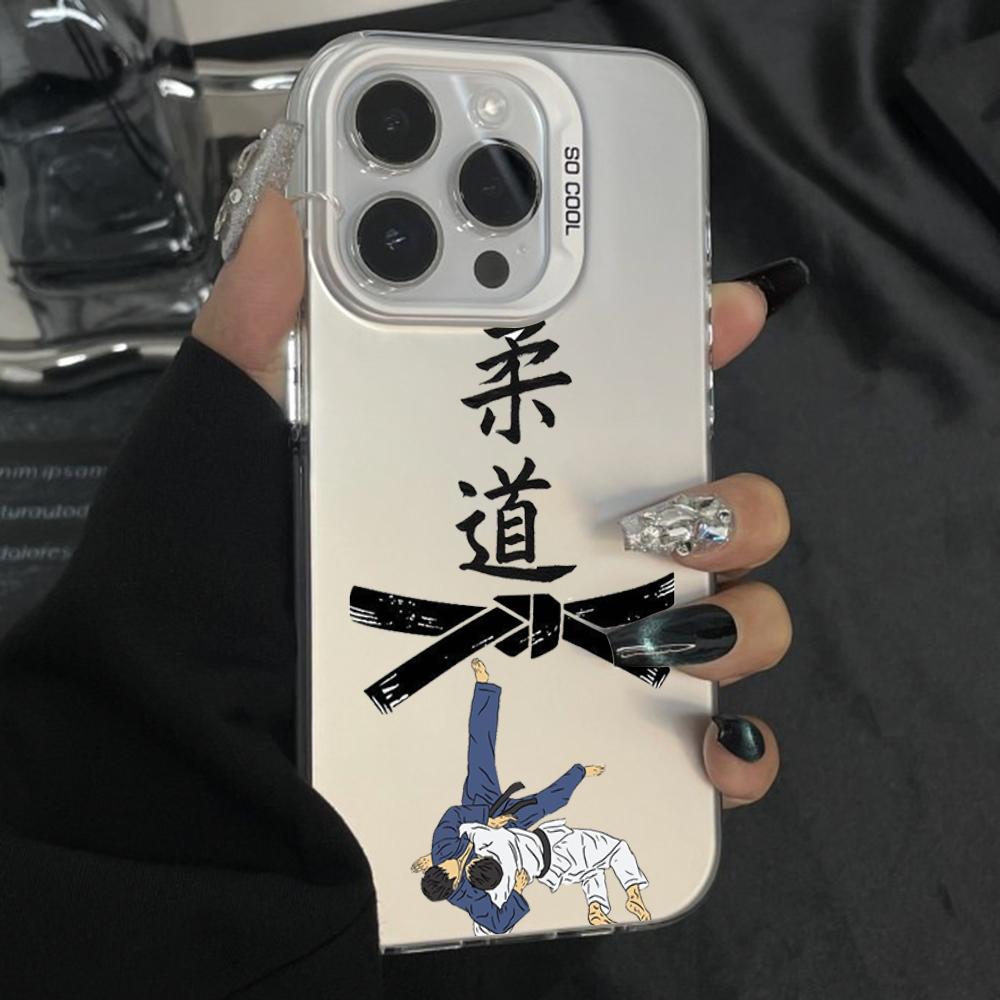 

Japanese Martial Arts Judo Phone Case For iPhone 16,15,14,13,12,11,Pro,Max,Plus,Mini,XS Anti Fall Gray Silver Matte Hard Bumper iPhone15