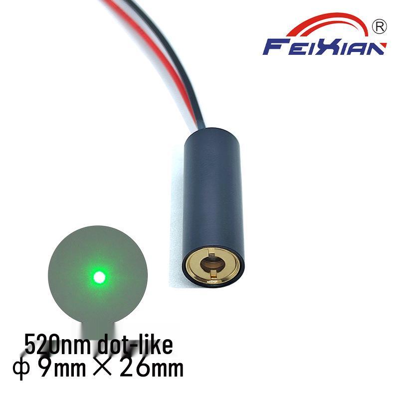 Green Laser Module 9x26mm 520nm 10mW Dot Pattern with Internal Focusing