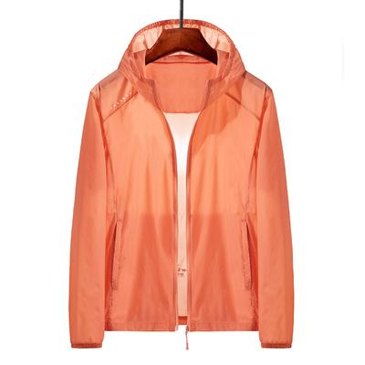 Summer Couple's Sun Protection Clothes Plus Size Breathable Solid Color Quick Drying Skin Windbreaker Coat