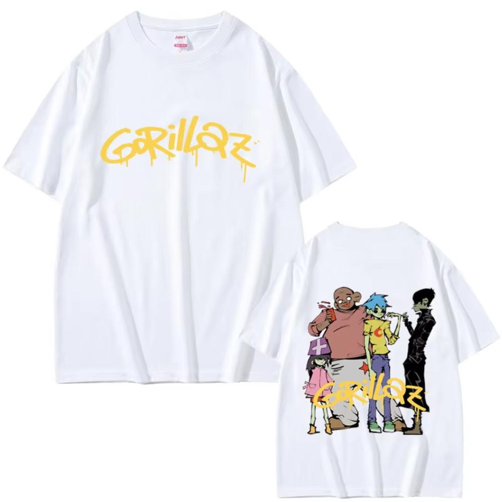 

Alternative Rock Band Gorillaz Tshirts Men Women Hip Hop Fashion Vintage T Shirts Summer Male Gothic Oversized Crewneck Tshirts S
