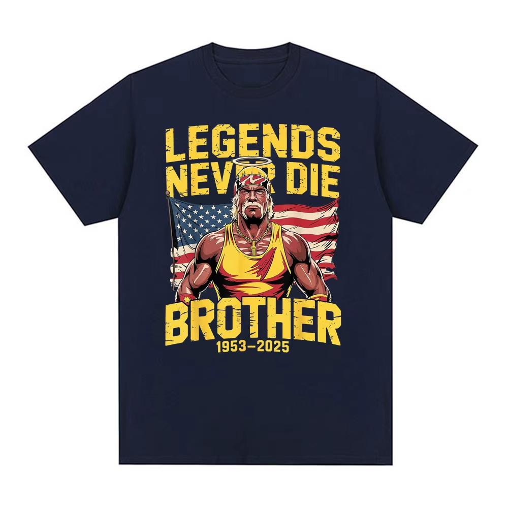 Legendy nikdy neumírají Bratře 1953-2025 Hulk Hogan Hulkamania Trička Pánská Dámská Móda Klasické Nadměrné Bavlněné Tričko Streetwear