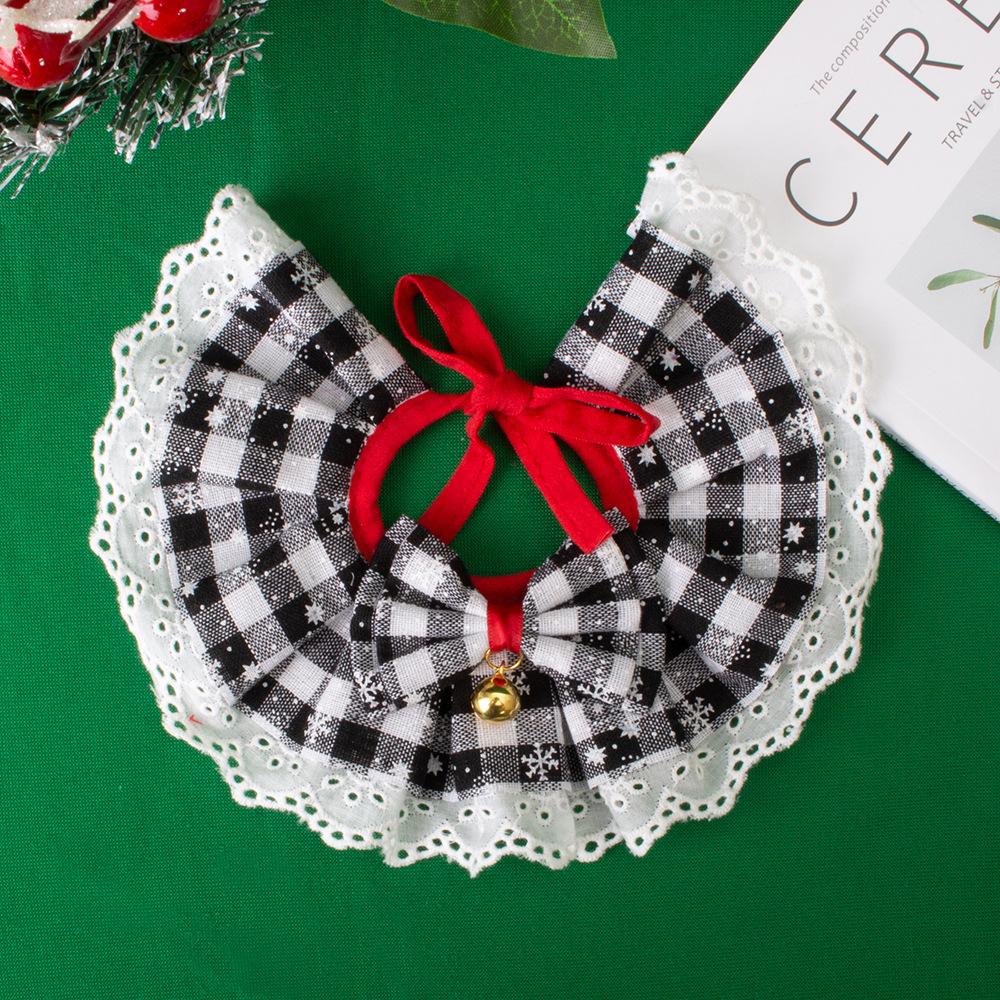 Cute Lace Pet Christmas Bow Bib Drool Scarf Christmas Pet Drool Bib Collar Cat Dog Decorative Bow Tie