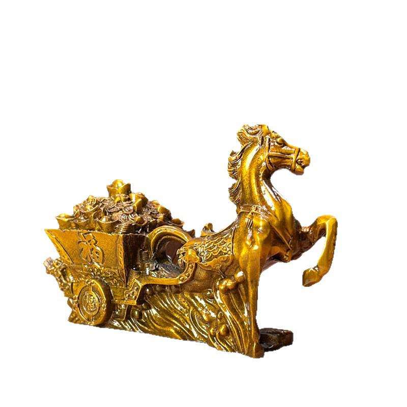 Copper Gold Horse Yuanbao Zodiac Carriage Ornament