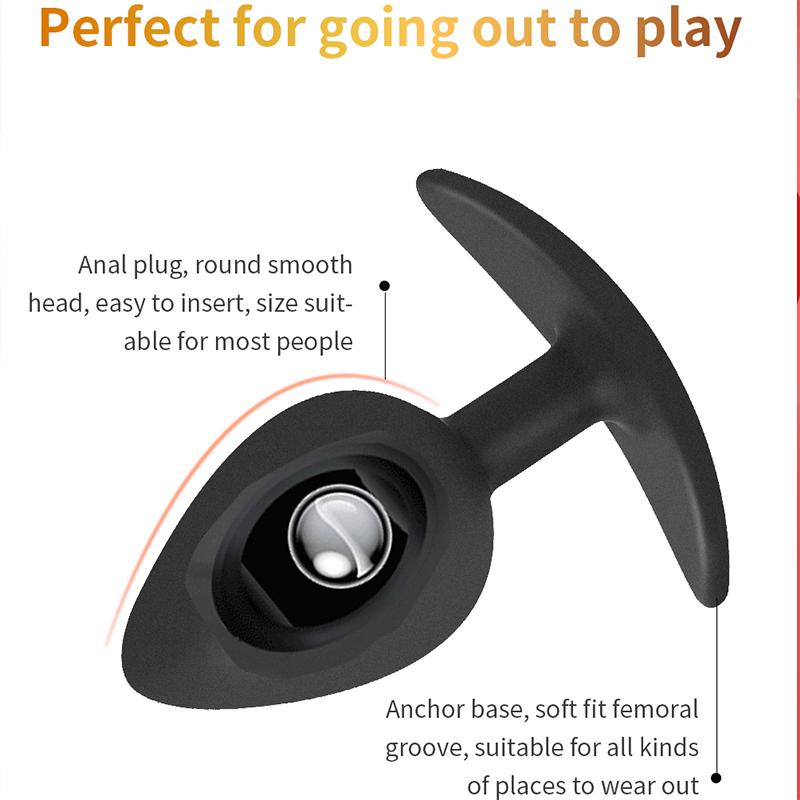 Rolling Bead Anal Plug Wearable Silicone Butt Plugs Stimulation Anus Masturbator G-Spot Massage Dildo Sex Toy for Man Women