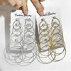 12Pcs/6Pairs Simple Punk Hoop Earrings Set Big Circle Earrings for Women Girls Ear Hoop Earring Oversized Zircon Accessories