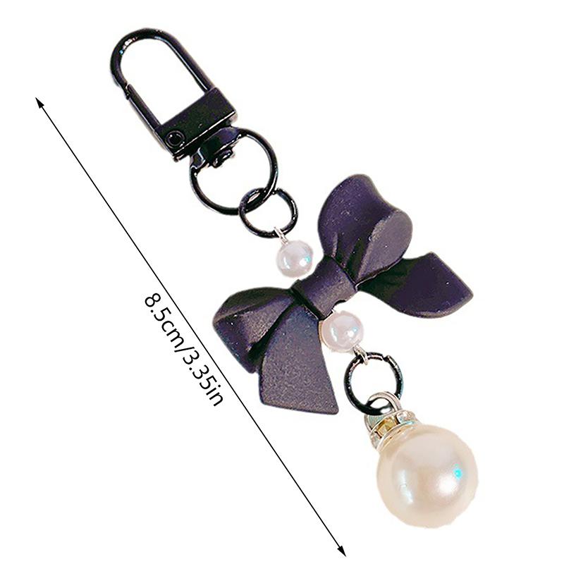Bow Candy Color Pendant Keyring  Y2K Keychain Headphone Cases Charm Bag Pendant Handbag Accessories